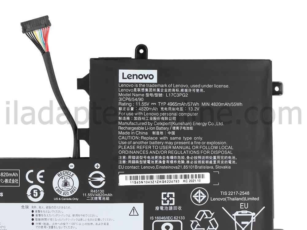 מקורי 4955mAh 57Wh Lenovo Legion Y530-15ICH 81FV Long Line סוללה